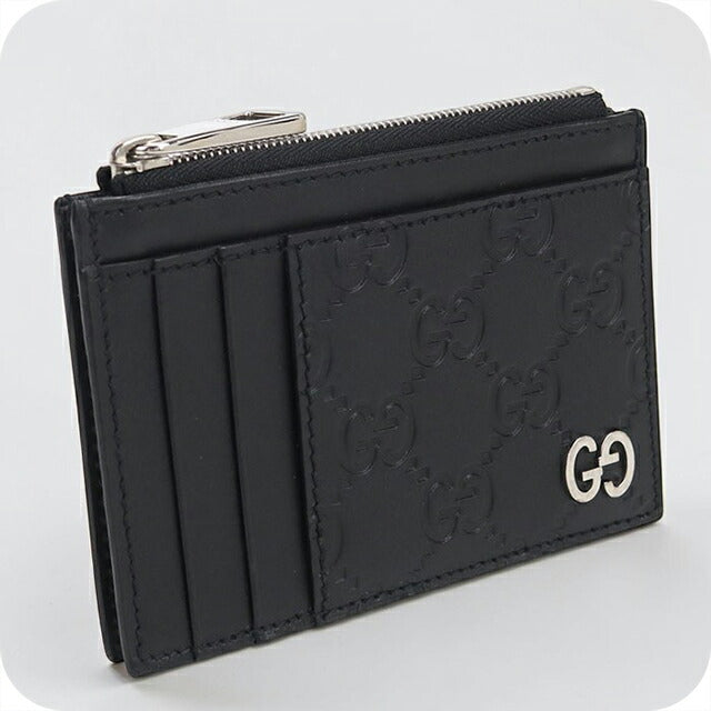 中古 グッチ カードケース メンズ ブランド GUCCI グッチシマ フラグメントケース レザー 597560 ブラック USDGU115279011