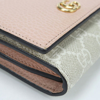 中古 グッチ 二つ折り財布 二折財布 コンパクト レディース ブランド GUCCI ダブルG ミディアム　ウォレット 598587 ピンク USDGU115333011