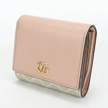 中古 グッチ 二つ折り財布 二折財布 コンパクト レディース ブランド GUCCI ダブルG ミディアム　ウォレット 598587 ピンク USDGU115333011