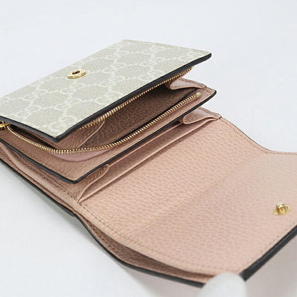 中古 グッチ 二つ折り財布 二折財布 コンパクト レディース ブランド GUCCI ダブルG ミディアム　ウォレット 598587 ピンク USDGU115333011