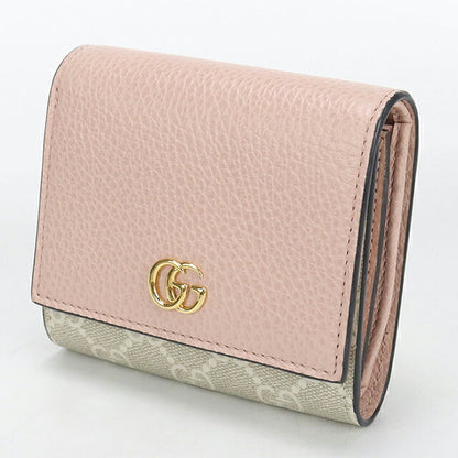 中古 グッチ 二つ折り財布 二折財布 コンパクト レディース ブランド GUCCI ダブルG ミディアム ウォレット 598587 ピンク USDGU115334011