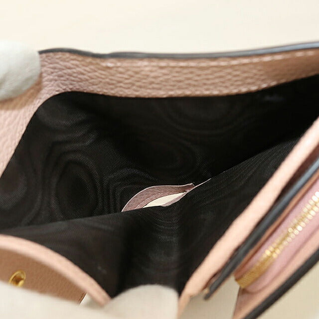 中古 グッチ 二つ折り財布 二折財布 コンパクト レディース ブランド GUCCI ダブルG ミディアム ウォレット 598587 ピンク USDGU115334011