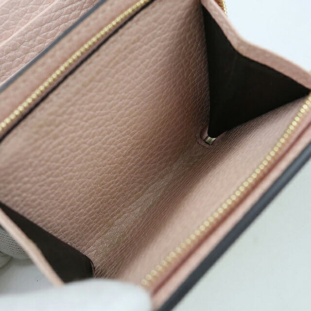 中古 グッチ 二つ折り財布 二折財布 コンパクト レディース ブランド GUCCI ダブルG ミディアム ウォレット 598587 ピンク USDGU115334011