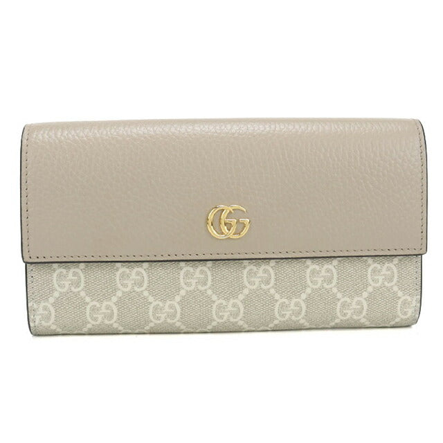中古 グッチ 長財布二折 レディース ブランド GUCCI ダブルG バイカラー コンチネンタルウォレット 456116 ベージュ USDGU115430011