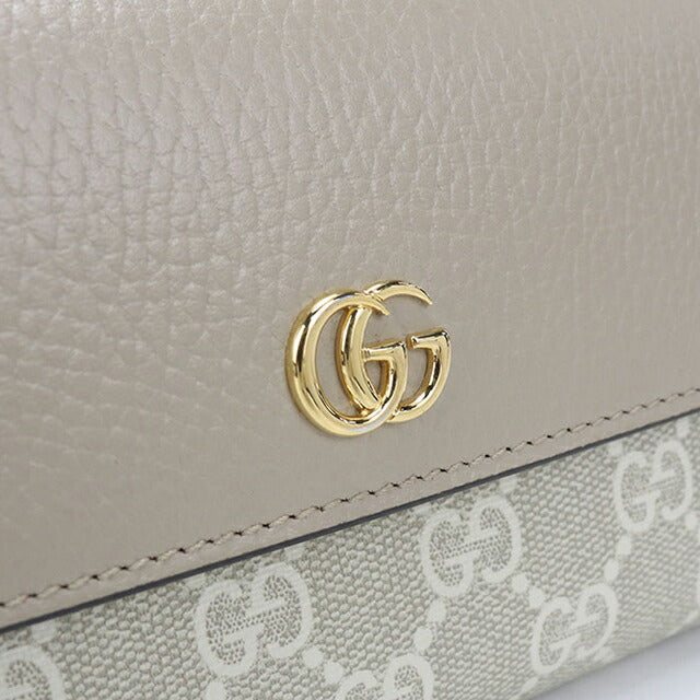 中古 グッチ 長財布二折 レディース ブランド GUCCI ダブルG バイカラー コンチネンタルウォレット 456116 ベージュ USDGU115430011