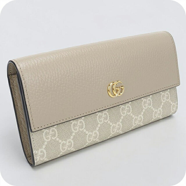 中古 グッチ 長財布二折 レディース ブランド GUCCI ダブルG バイカラー コンチネンタルウォレット 456116 ベージュ USDGU115430011