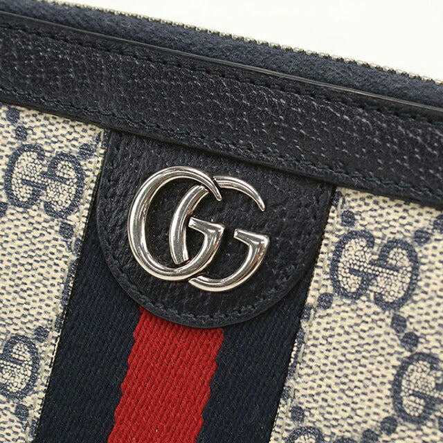 中古 グッチ 長財布ラウンドファスナー レディース ブランド GUCCI オフィディア ジップアラウンドウォレット レザー 523154 ネイビー USDGU115582011