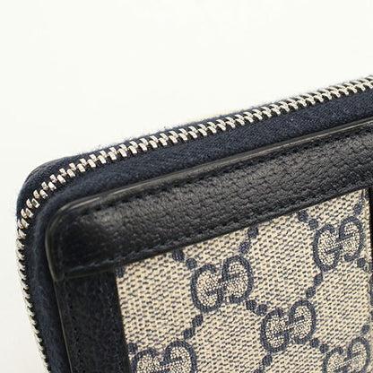 中古 グッチ 長財布ラウンドファスナー レディース ブランド GUCCI オフィディア ジップアラウンドウォレット レザー 523154 ネイビー USDGU115582011