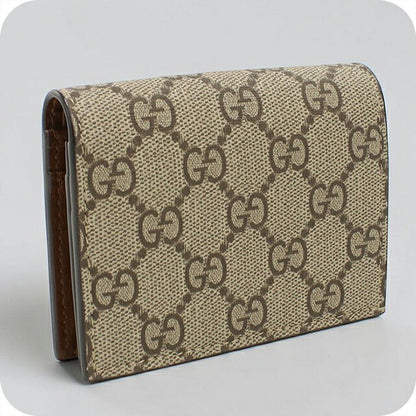 中古 グッチ 二つ折り財布 二折財布 コンパクト ユニセックス ブランド GUCCI GGスプリーム コンパクトフラップウォレット 779810 ベージュ USDGU115683011