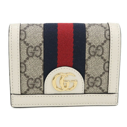 中古 グッチ 二つ折り財布 二折財布 レディース ブランド GUCCI オフィディア GG カードケース ウォレット 523155 ベージュ USDGU115688011