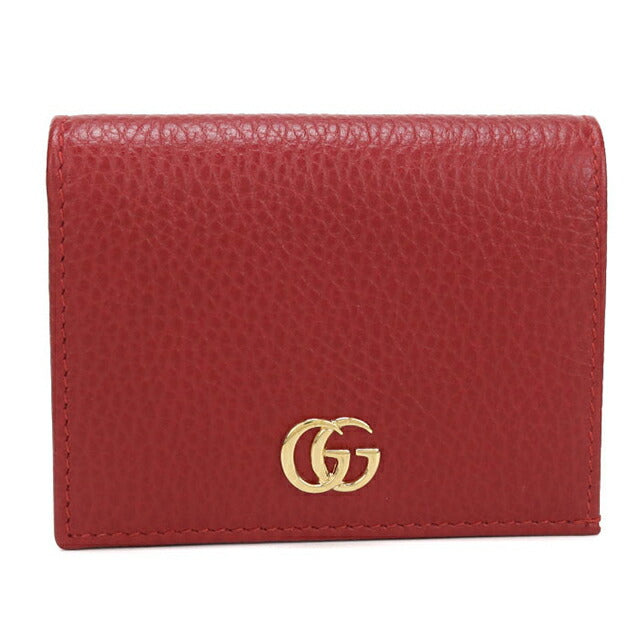 中古 グッチ 二つ折り財布 二折財布 レディース ブランド GUCCI ダブルG スモールウォレット レザー 456126 レッド USDGU115691011