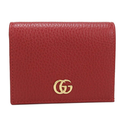 中古 グッチ 二つ折り財布 二折財布 レディース ブランド GUCCI ダブルG スモールウォレット レザー 456126 レッド USDGU115691011