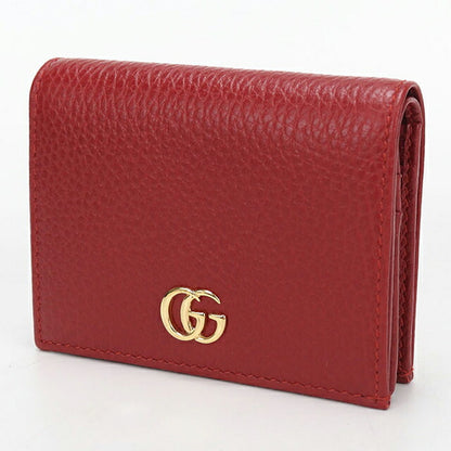 中古 グッチ 二つ折り財布 二折財布 レディース ブランド GUCCI ダブルG スモールウォレット レザー 456126 レッド USDGU115691011