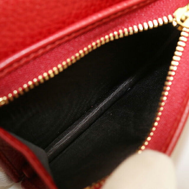 中古 グッチ 二つ折り財布 二折財布 レディース ブランド GUCCI ダブルG スモールウォレット レザー 456126 レッド USDGU115691011