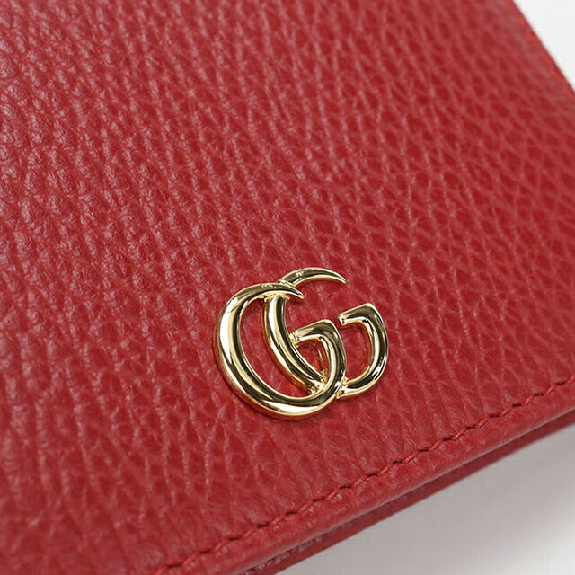 中古 グッチ 二つ折り財布 二折財布 レディース ブランド GUCCI ダブルG スモールウォレット レザー 456126 レッド USDGU115691011