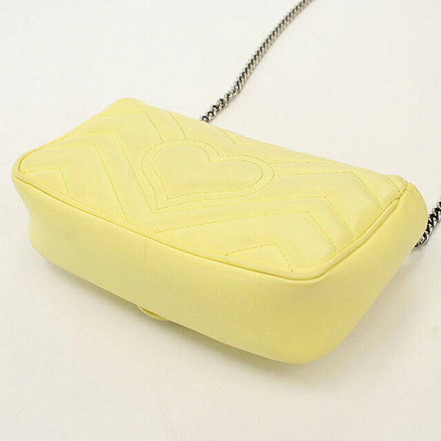 中古 グッチ ショルダーバッグ レディース ブランド GUCCI GGマーモント キルティングミニバッグ レザー 476433 イエロー USDGU115726011