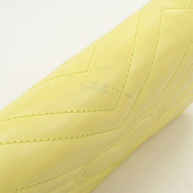 中古 グッチ ショルダーバッグ レディース ブランド GUCCI GGマーモント キルティングミニバッグ レザー 476433 イエロー USDGU115726011