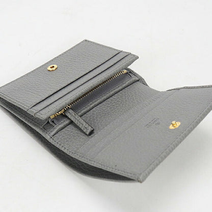 中古 グッチ 二つ折り財布 二折財布 コンパクト レディース ブランド GUCCI ダブルG スモールウォレット レザー 456126 グレー USDGU115848011