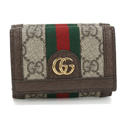 中古 グッチ 三つ折り財布 三折財布 コンパクト レディース ブランド GUCCI オフィディア 735099 ベージュ USDGU115850011