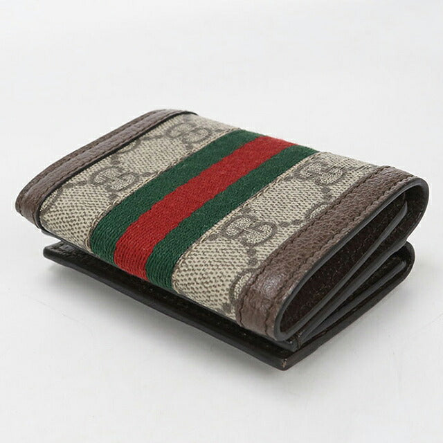 中古 グッチ 三つ折り財布 三折財布 コンパクト レディース ブランド GUCCI オフィディア 735099 ベージュ USDGU115850011