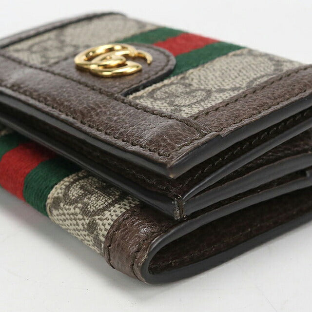 中古 グッチ 三つ折り財布 三折財布 コンパクト レディース ブランド GUCCI オフィディア 735099 ベージュ USDGU115850011