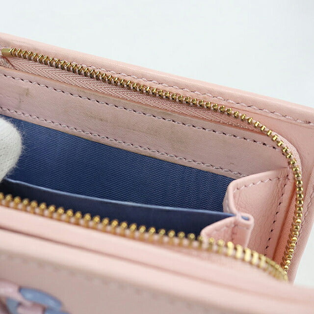 中古 グッチ 二つ折り財布 二折財布 コンパクト レディース ブランド GUCCI ダブルG バイカラー スモールウォレット レザー ピンク USDGU115985011