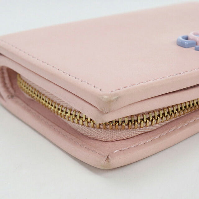 中古 グッチ 二つ折り財布 二折財布 コンパクト レディース ブランド GUCCI ダブルG バイカラー スモールウォレット レザー ピンク USDGU115985011