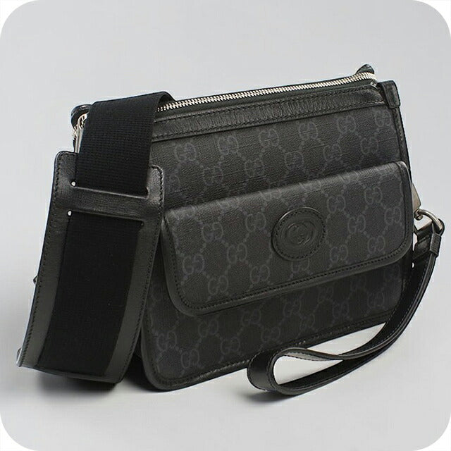 中古 グッチ ショルダーバッグ メンズ ブランド GUCCI インターロッキングG 2WAY 674164 ブラック USDGU115997011