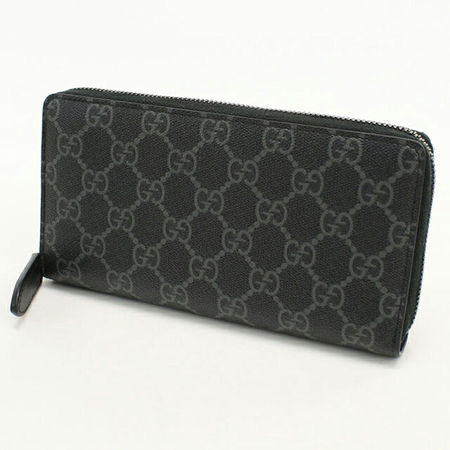 中古 グッチ 長財布ラウンドファスナー メンズ ブランド GUCCI GGスプリーム ジップアラウンドウォレット 821207 ブラック USDGU116076011