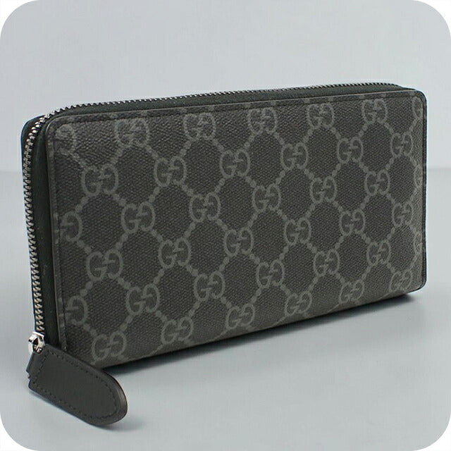 中古 グッチ 長財布ラウンドファスナー メンズ ブランド GUCCI GGスプリーム ジップアラウンドウォレット 821207 ブラック USDGU116076011