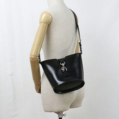 中古 グッチ ショルダーバッグ レディース ブランド GUCCI ミニバケットショルダー レザー 782908 ブラック USDGU116231011