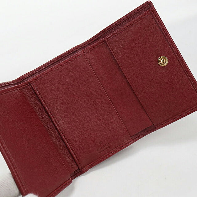 中古 グッチ 三つ折り財布 三折財布 コンパクト レディース ブランド GUCCI グッチ ダイアナ コンパクトウォレット レザー 658633 レッド USDGU116272011