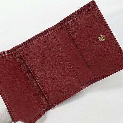 中古 グッチ 三つ折り財布 三折財布 コンパクト レディース ブランド GUCCI グッチ ダイアナ コンパクトウォレット レザー 658633 レッド USDGU116272011