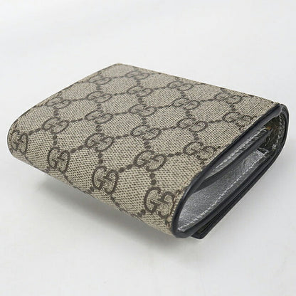 中古 グッチ 二つ折り財布 二折財布 コンパクト レディース ブランド GUCCI ダブルG ミディアム ウォレット 598587 シルバー/ベージュ USDGU116611011
