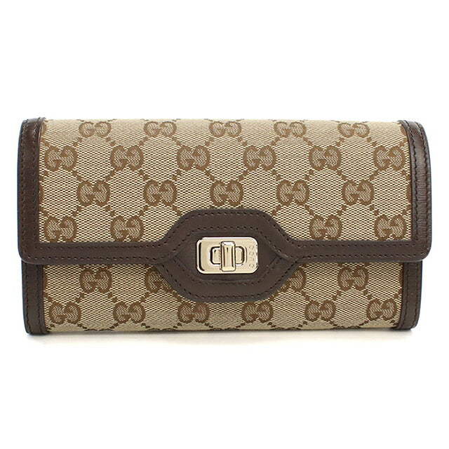 中古 グッチ 長財布二折 レディース ブランド GUCCI ルーチェ コンチネンタルウォレット 790034 ベージュ USDGU116636011