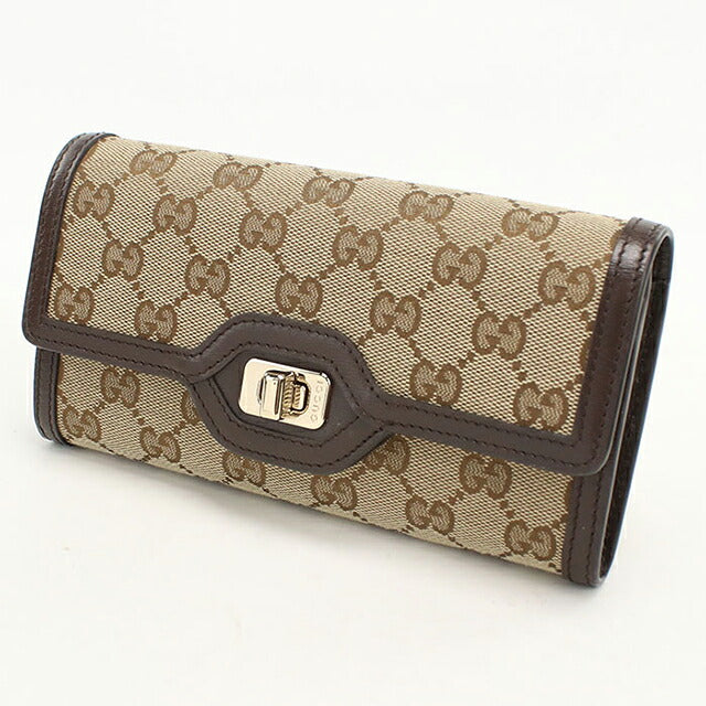 中古 グッチ 長財布二折 レディース ブランド GUCCI ルーチェ コンチネンタルウォレット 790034 ベージュ USDGU116636011