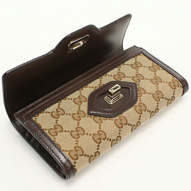中古 グッチ 長財布二折 レディース ブランド GUCCI ルーチェ コンチネンタルウォレット 790034 ベージュ USDGU116636011