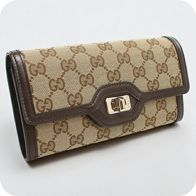中古 グッチ 長財布二折 レディース ブランド GUCCI ルーチェ コンチネンタルウォレット 790034 ベージュ USDGU116636011