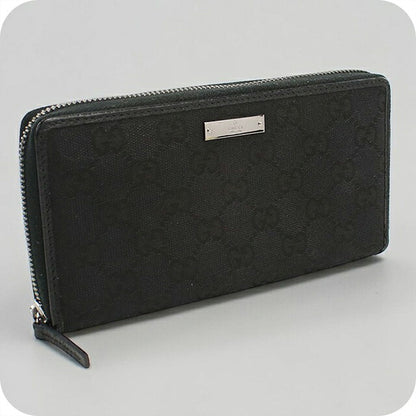 中古 グッチ 長財布ラウンドファスナー ユニセックス ブランド GUCCI GGキャンバス ジップアラウンドウォレット 307980 ブラック USDGU116654011