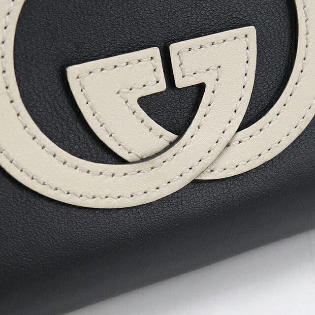 二手 Gucci 长钱包圆形拉链男女通用品牌 GUCCI 联锁 G 皮革 658839 黑色 USDGU117032011