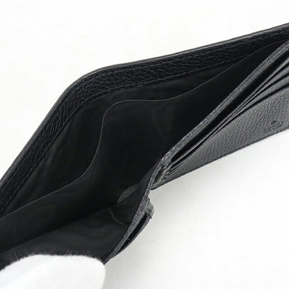中古 グッチ 二つ折り財布 二折財布 コンパクト メンズ ブランド GUCCI ジャンボGG 二つ折りウォレット レザー 739475 ブラック USDGU117283011