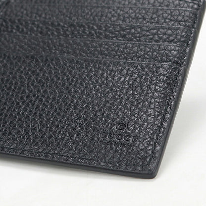 中古 グッチ 二つ折り財布 二折財布 コンパクト メンズ ブランド GUCCI ジャンボGG 二つ折りウォレット レザー 739475 ブラック USDGU117283011