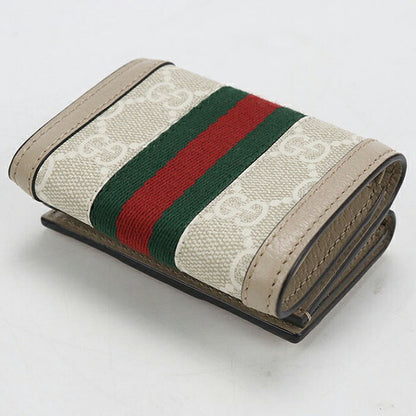 中古 グッチ 三つ折り財布 三折財布 コンパクト レディース ブランド GUCCI オフィディア  735099 ベージュ USDGU117554011