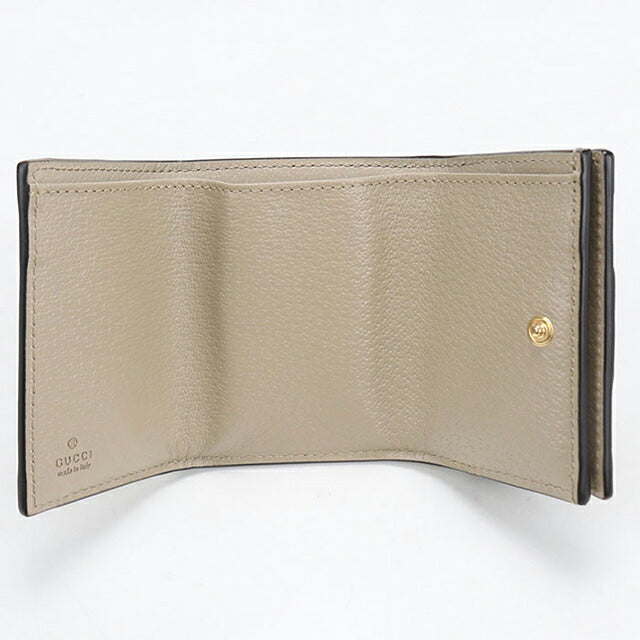 中古 グッチ 三つ折り財布 三折財布 コンパクト レディース ブランド GUCCI オフィディア  735099 ベージュ USDGU117554011