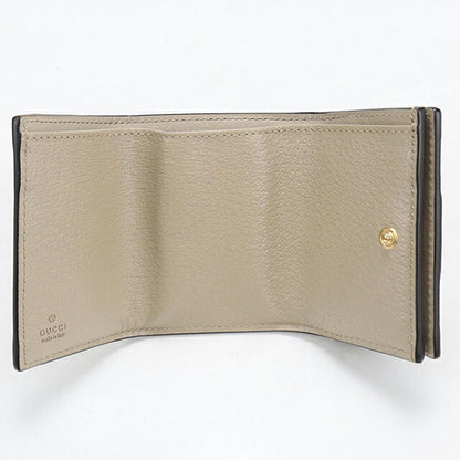 中古 グッチ 三つ折り財布 三折財布 コンパクト レディース ブランド GUCCI オフィディア  735099 ベージュ USDGU117554011