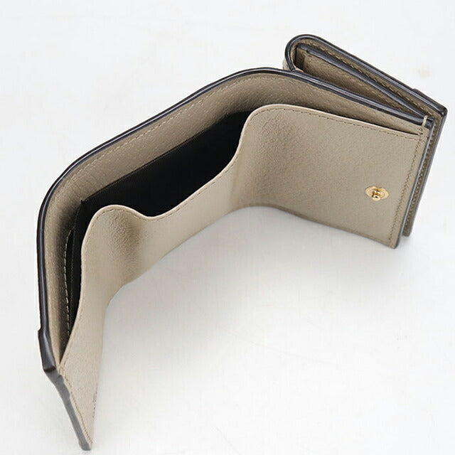 中古 グッチ 三つ折り財布 三折財布 コンパクト レディース ブランド GUCCI オフィディア  735099 ベージュ USDGU117554011