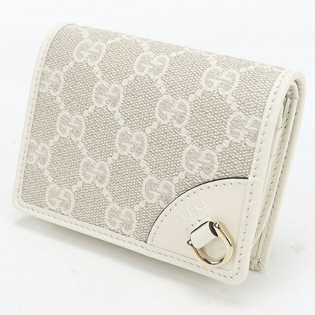 中古 グッチ 二つ折り財布 二折財布 コンパクト レディース ブランド GUCCI GGエンブレム スモールウォレット 820692 ベージュ USDGU117559011