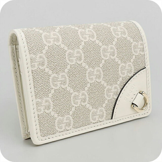 中古 グッチ 二つ折り財布 二折財布 コンパクト レディース ブランド GUCCI GGエンブレム スモールウォレット 820692 ベージュ USDGU117559011