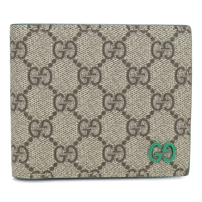 中古 グッチ 二つ折り財布 二折財布 コンパクト メンズ ブランド GUCCI GGスプリーム GG コインウォレット 768244 ベージュ USDGU117654011