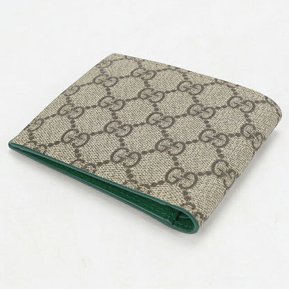中古 グッチ 二つ折り財布 二折財布 コンパクト メンズ ブランド GUCCI GGスプリーム GG コインウォレット 768244 ベージュ USDGU117654011